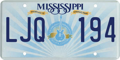MS license plate LJQ194