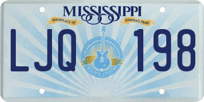 MS license plate LJQ198