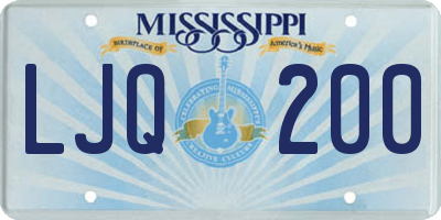 MS license plate LJQ200