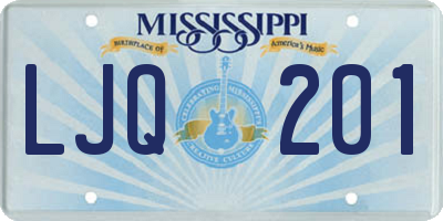 MS license plate LJQ201