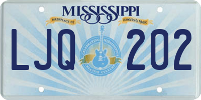 MS license plate LJQ202