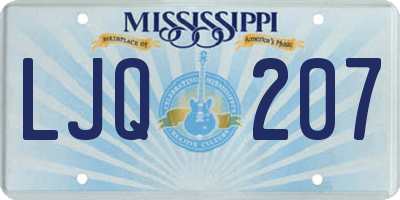 MS license plate LJQ207