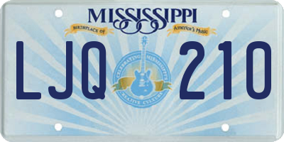 MS license plate LJQ210
