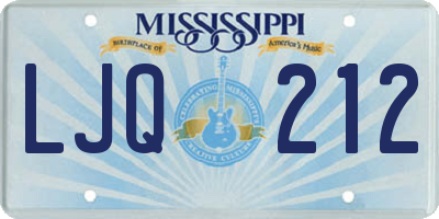 MS license plate LJQ212