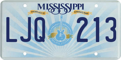 MS license plate LJQ213