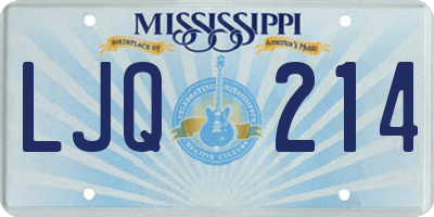 MS license plate LJQ214