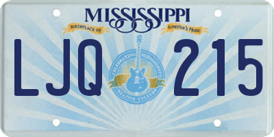 MS license plate LJQ215