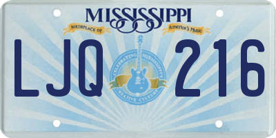 MS license plate LJQ216