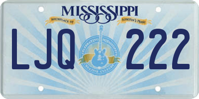 MS license plate LJQ222