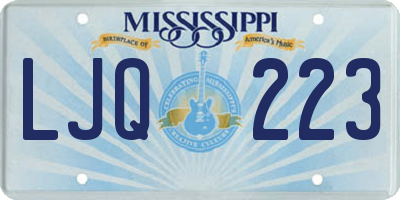 MS license plate LJQ223