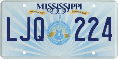 MS license plate LJQ224