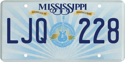 MS license plate LJQ228