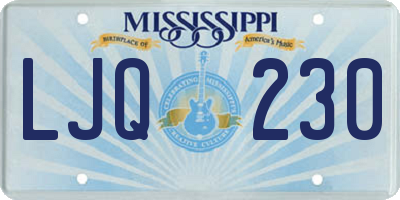 MS license plate LJQ230