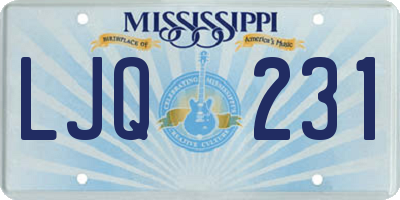 MS license plate LJQ231