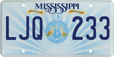 MS license plate LJQ233