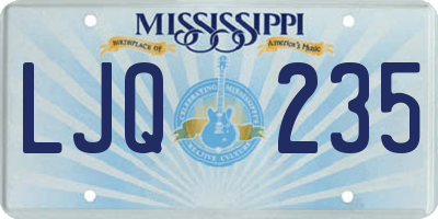 MS license plate LJQ235