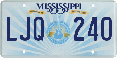 MS license plate LJQ240