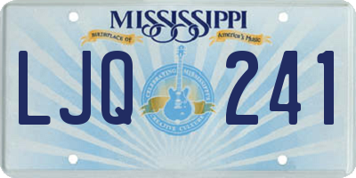 MS license plate LJQ241
