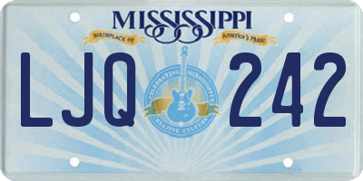 MS license plate LJQ242