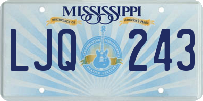 MS license plate LJQ243