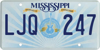 MS license plate LJQ247