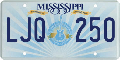 MS license plate LJQ250