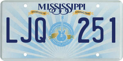 MS license plate LJQ251