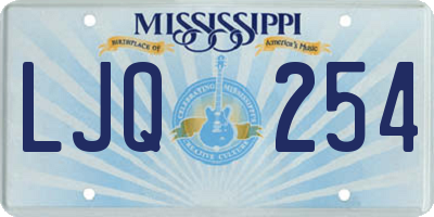 MS license plate LJQ254