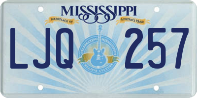 MS license plate LJQ257