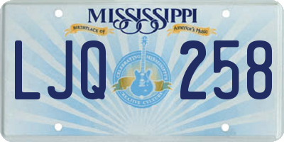 MS license plate LJQ258