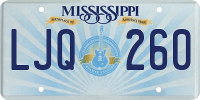 MS license plate LJQ260