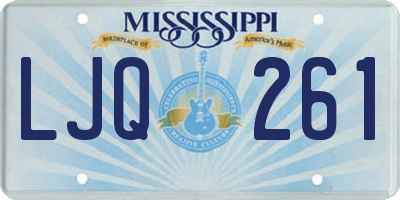 MS license plate LJQ261
