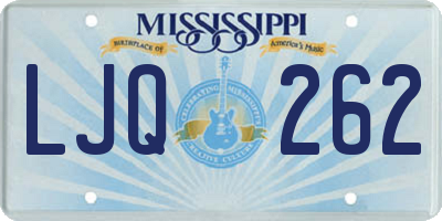 MS license plate LJQ262