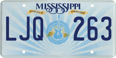MS license plate LJQ263