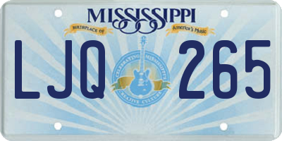 MS license plate LJQ265