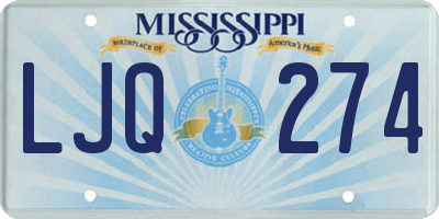 MS license plate LJQ274