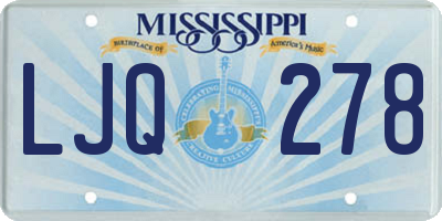 MS license plate LJQ278
