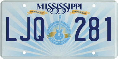 MS license plate LJQ281