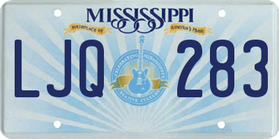 MS license plate LJQ283