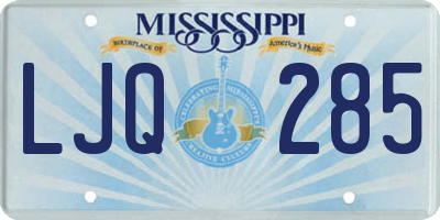 MS license plate LJQ285