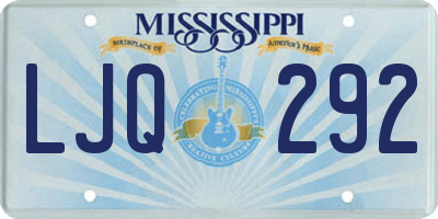 MS license plate LJQ292