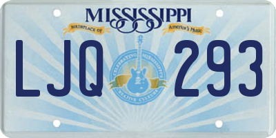 MS license plate LJQ293