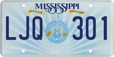 MS license plate LJQ301