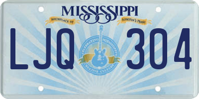 MS license plate LJQ304