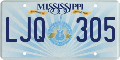 MS license plate LJQ305