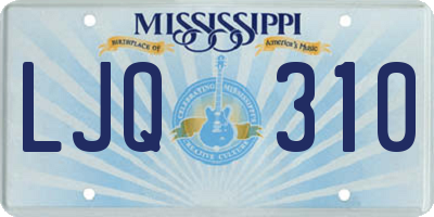 MS license plate LJQ310