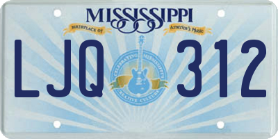 MS license plate LJQ312