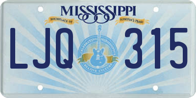 MS license plate LJQ315