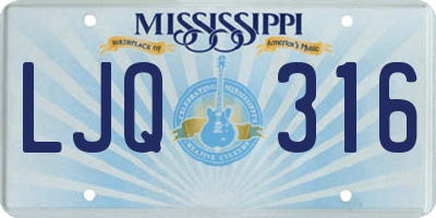 MS license plate LJQ316