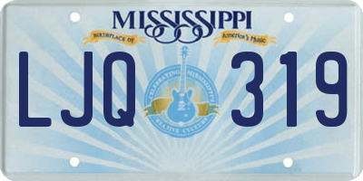 MS license plate LJQ319